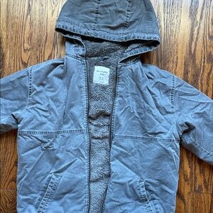 Abercrombie Gray Hooded Jacket with Sherpa Lining